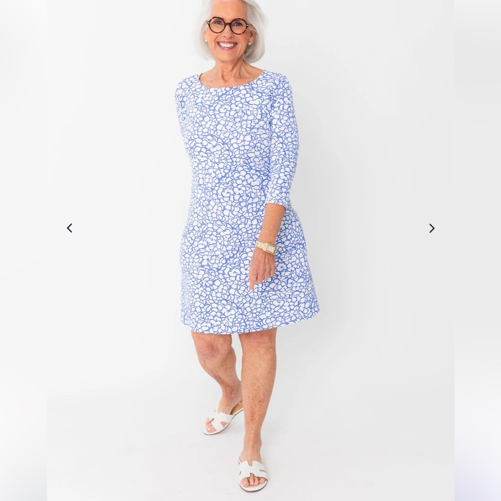 MAHI GOLD Bimini Dress in Chatham Cloth: Ruth's Hydrangea in Chatham Size M EUC